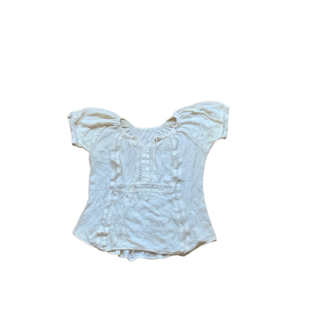 White/Cream Short Sleeve Blouse